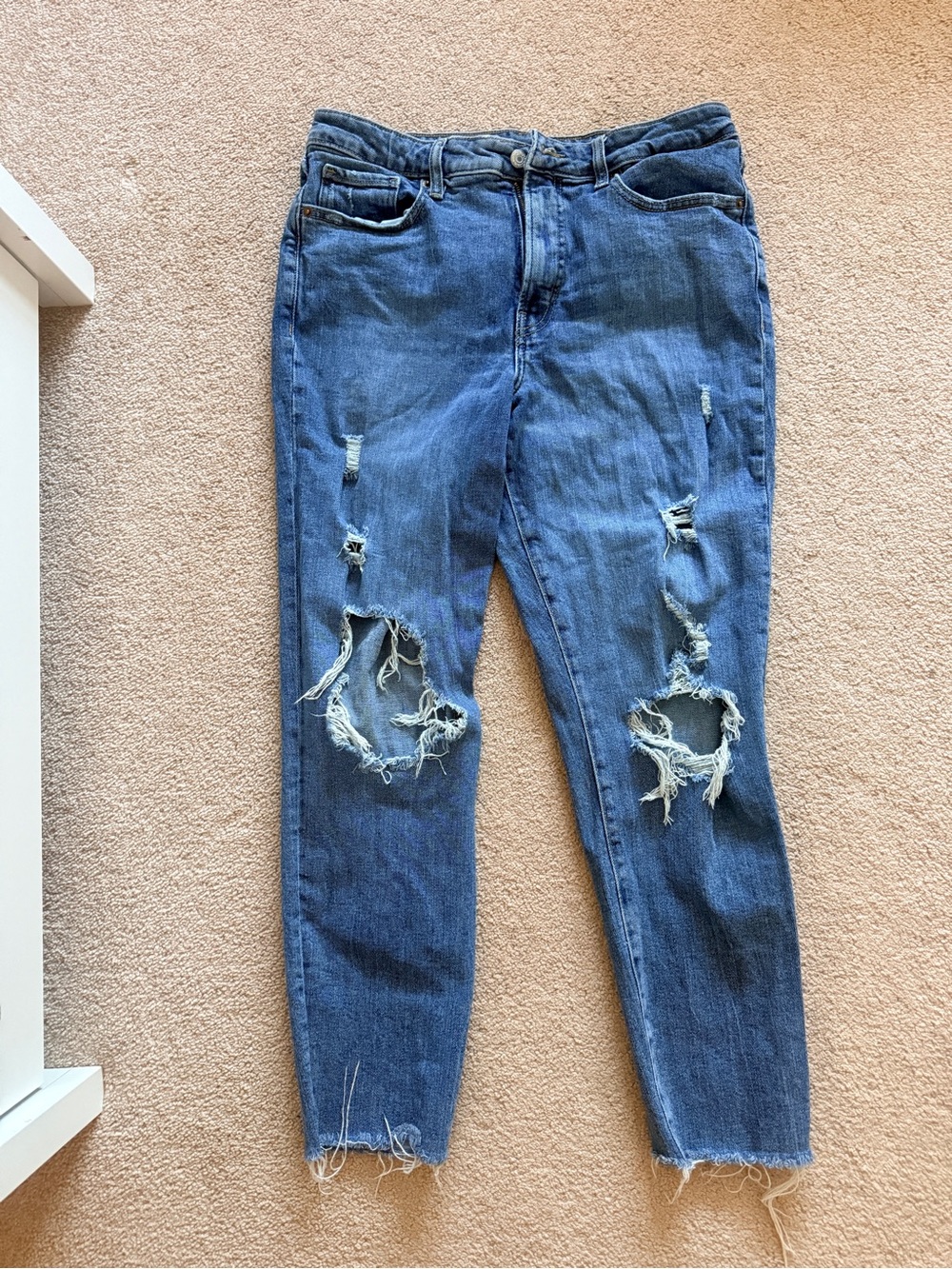 Old Navy Distressed Blue Boyfriend Jeans